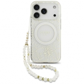 Apple iPhone 18 Pro Max hoesje - Guess IML Flowers Allover Strap MagSafe