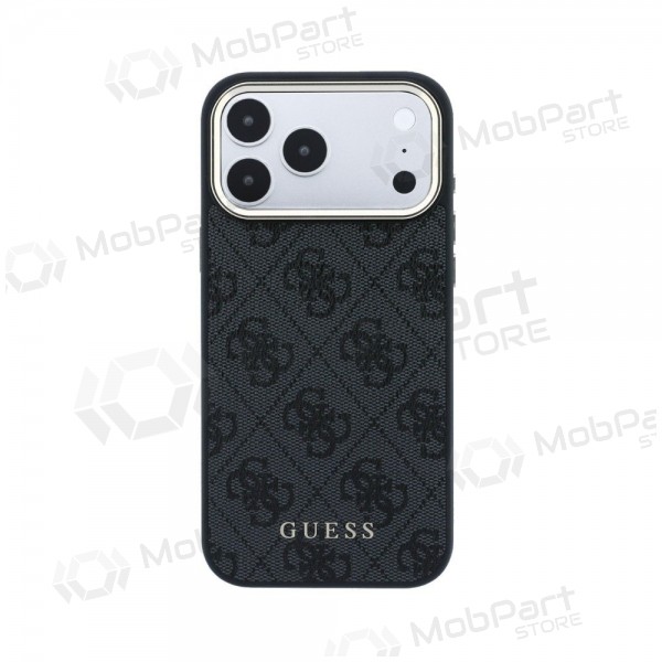 Apple iPhone 18 Pro Max hoesje - Guess PU Leather 4G Gold Frame MagSafe (zwart)