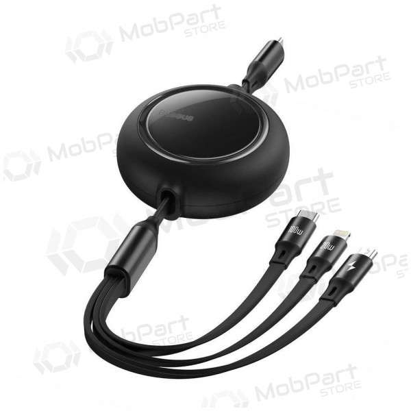 USB kabel Baseus Bright Mirror Type-C - microUSB+Lightning+Type-C 100W 1.2m (zwart) CAMLC-AMJ01