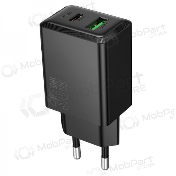 Telefoonoplader Hoco N71 30 W GaN USB-C + USB-A zwart