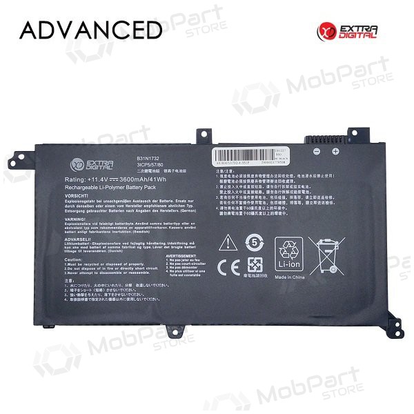 ASUS B31N1732, 3600mAh laptop batterij, Advanced