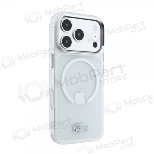 Apple iPhone 18 Pro hoesje - Lacoste IML Frosted Petit Pique Metal Logo MagSafe (transparant)