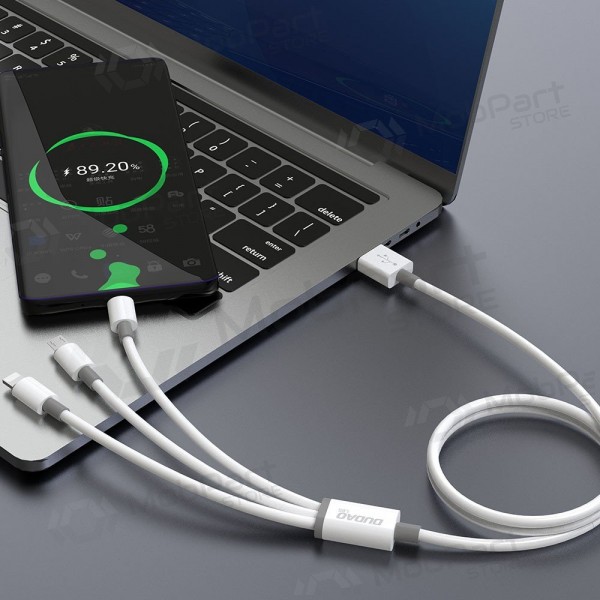 USB-kabel Dudao L8s-3in1 USB-A naar USB-C / Micro USB / Lightning 1.2 m 100 W