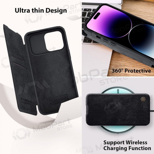 Apple iPhone 14 Plus Nillkin Leren Hoesje (zwart)