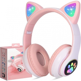 Draadloze Cat Glow on-ear hoofdtelefoon met microfoon USB-C + 3,5 mm