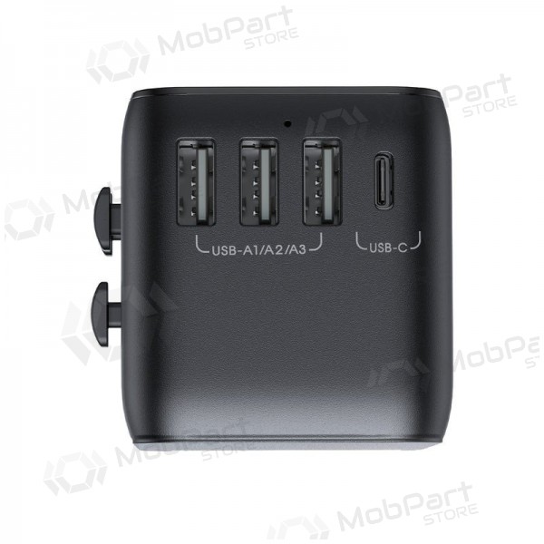 Universeel kelioninis lader Joyroom JR-TCW01 3xUSB-A/USB-C zwart