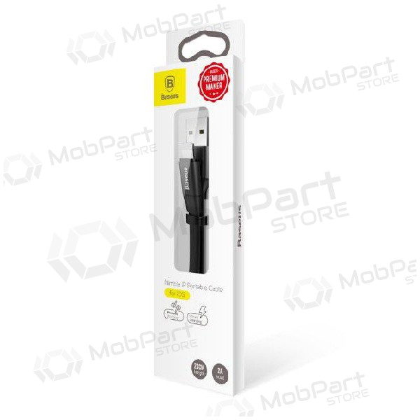 USB kabel Baseus lightning 0.23m (2A) (zwart)