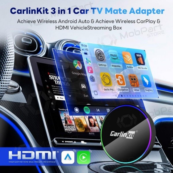 CarPlay adapter Carlinkit HD2CP Pro draadloze Android Auto zwart