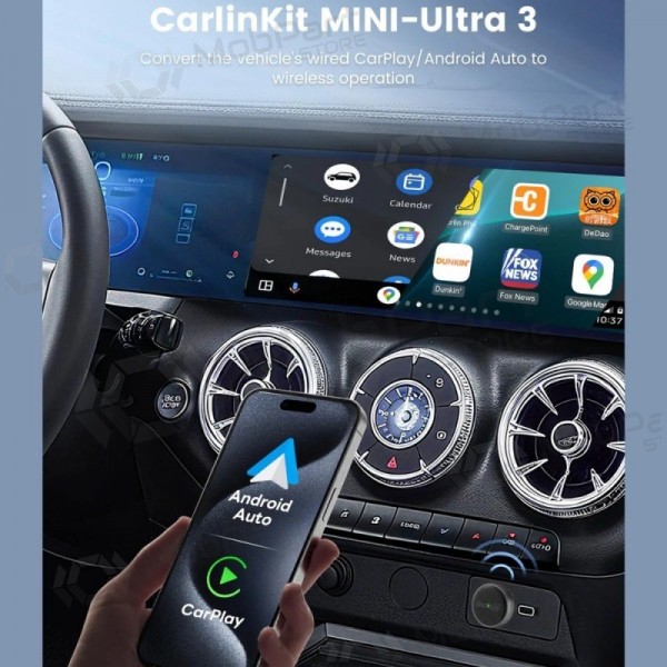CarPlay adapter Carlinkit Mini Ultra3 draadloze Android Auto zwart