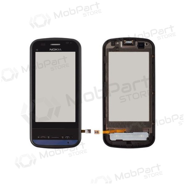 Nokia c6-00 aanraakgevoelig glas (met frame) (zwart)