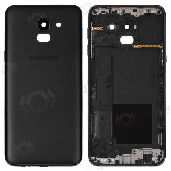 Samsung J600 Galaxy J6 2018 achterzijde batterijklep (zwart) (gebruikt, grade A, origineel)