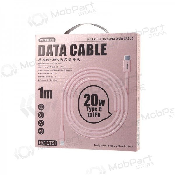 USB kabel Remax RC-175i USB-C to Lightning 20W 1.0m wit