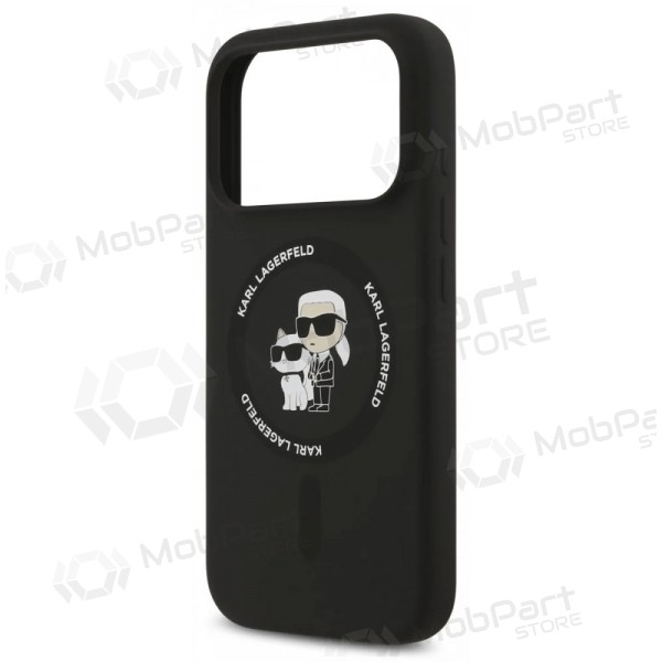 Apple iPhone 17 Pro hoesje - Karl Lagerfeld Liquid Silicone Karl and Choupette MagSafe (zwart)