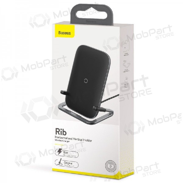 Draadloze lader Baseus Cobble Horizontal 15W (supports QI standard) (zwart)