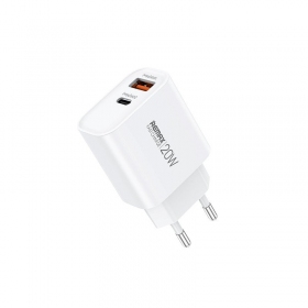 Telefoonoplader Remax RP-U120 20 W USB-C + USB-A wit