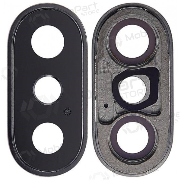 Apple iPhone X camera glas (zwart) (met een frame)