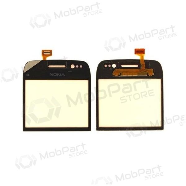 Nokia e6 aanraakgevoelig schermglas (met frame) (zwart)
