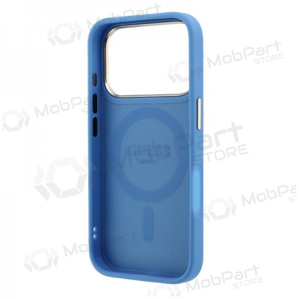 Apple iPhone 18 Pro hoesje - Guess PU 4G Ring Stand MagSafe (blauw)