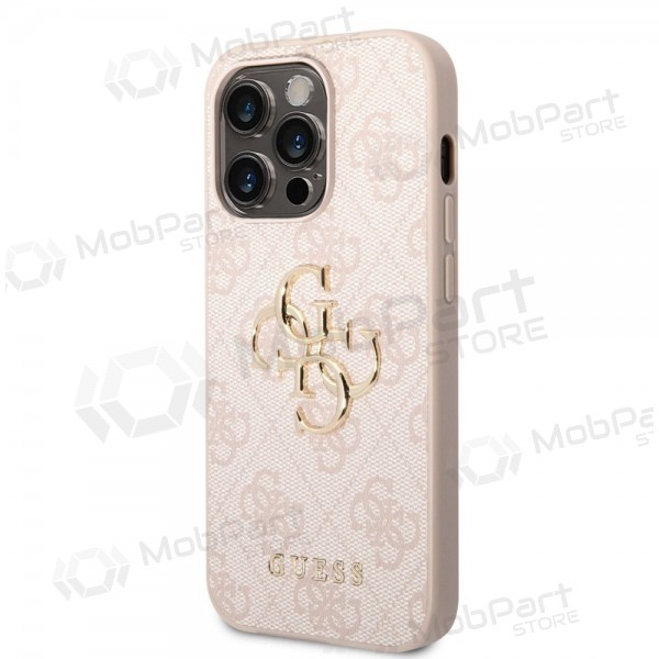 Apple iPhone 14 Pro Max hoesje - Guess PU 4G Metal Logo (roze)
