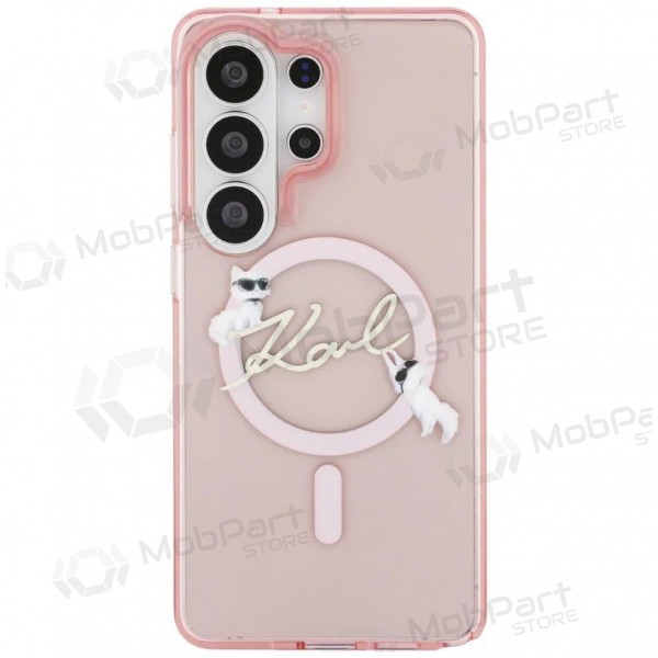 Samsung Galaxy S26 Ultra hoesje - Karl Lagerfeld IML Choupette Karl Script Logo Magnetic (roze)