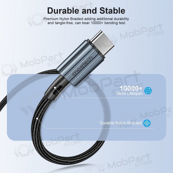 USB kabel Choetech XCC-1015 USB-C to USB-C PD60W 2.0m zwart