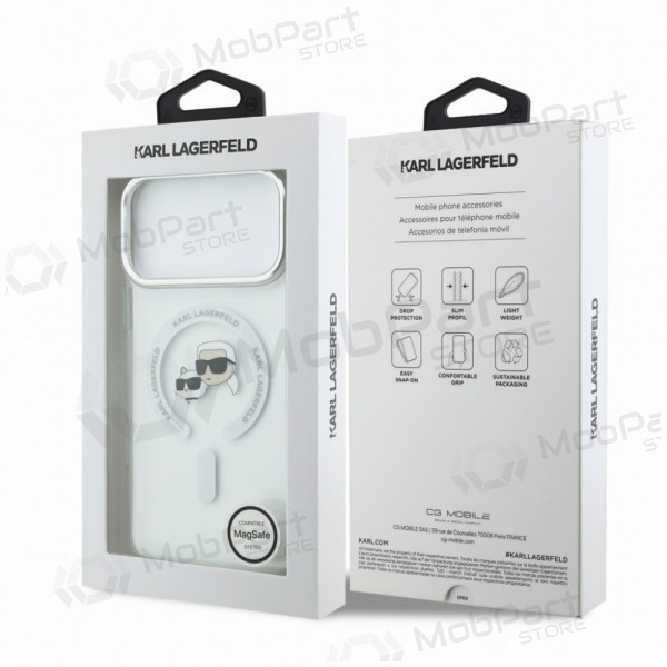 Apple iPhone 18 Pro Max hoesje - Karl Lagerfeld IML K&CH Heads Metal Frame MagSafe (transparant)