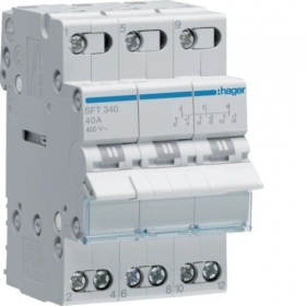 Modulinis jungiklis Hager SFT340 (3P, 40A, AC, 3 padėčių, 230V)