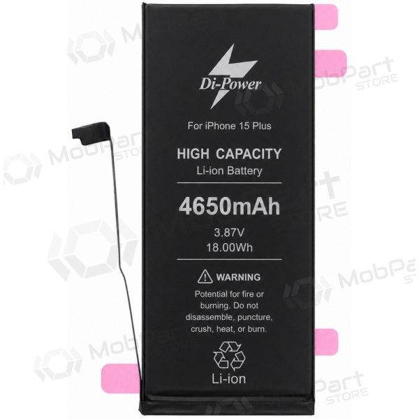 Apple iPhone 15 Plus batterij, accu Di-Power 4650 mAh (verhoogde capaciteit)