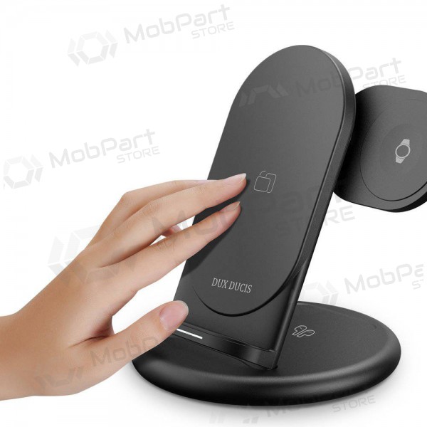 Lader draadloze Dux Ducis C7 3in1 Phone, Apple Watch, Airpods 15W (zwart)