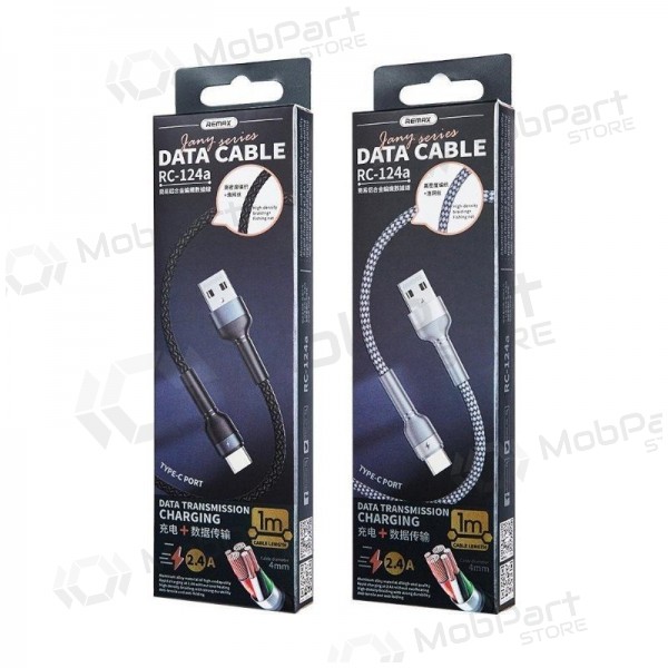 USB kabel Remax RC-124i USB-A to Lightning 1.0m zwart