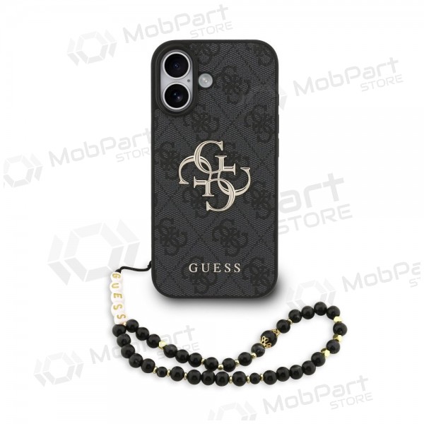 Apple iPhone 17 hoesje - Guess PU 4G Metal Logo Strap (zwart)