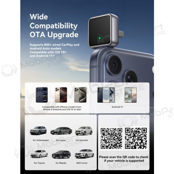 Draadloze CarPlay / Android Auto adapter Joyroom JR-CP3 zwart