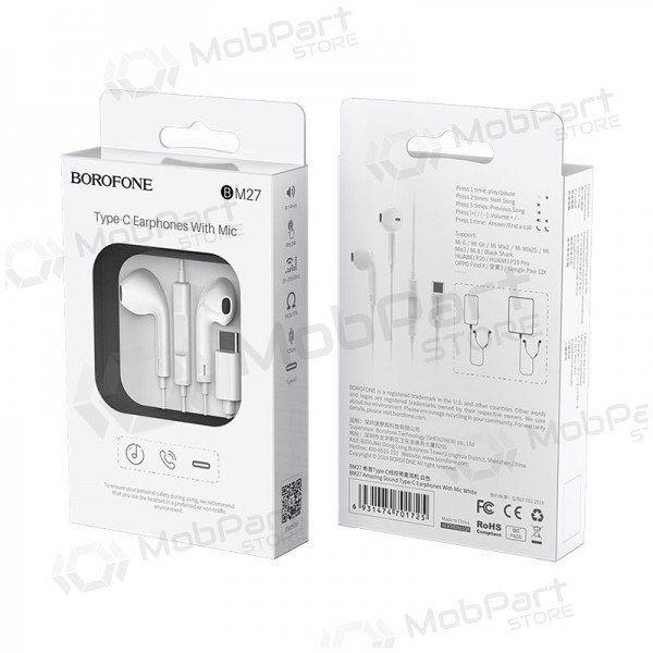 Handsfree Borofone BM27 Type-C (Wit)