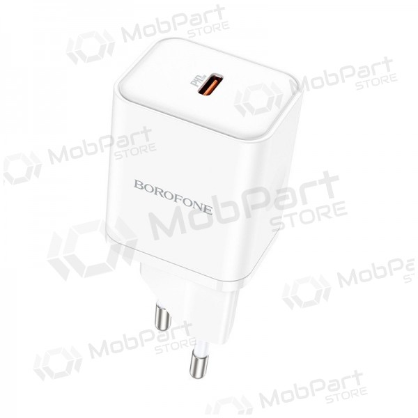 Lader buitinis Borofone BN6 Type-C PD+QC3.0 20W, wit