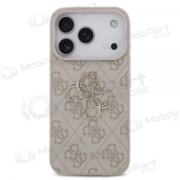Apple iPhone 17 Pro hoesje - Guess PU 4G Metal Logo (roze)