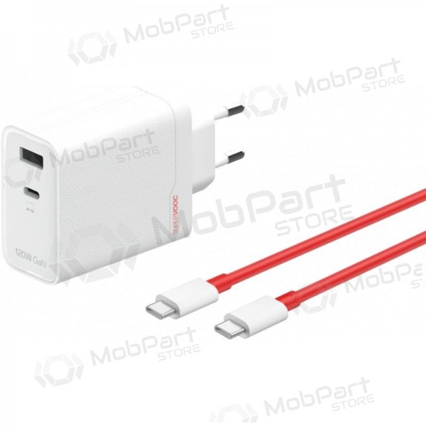 Telefoonoplader OnePlus SuperVOOC 120 W USB-C + USB-A GaN PD QC PPS wit