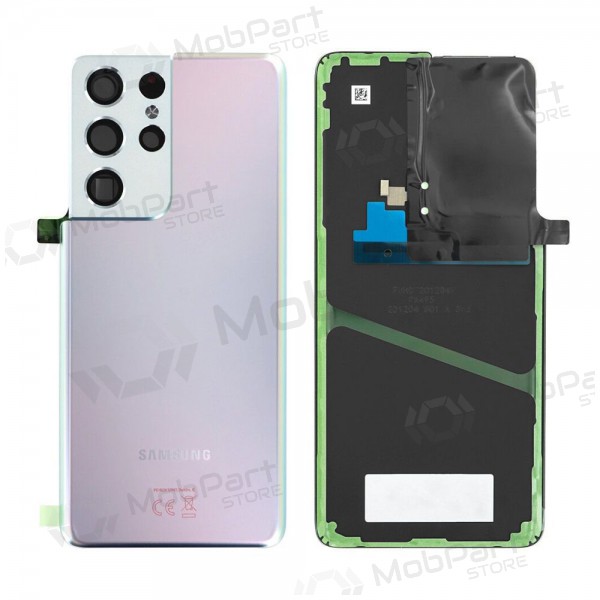 Samsung G998 Galaxy S21 Ultra 5G achterkant (Phantom Silver) (gebruikt grade B, origineel)