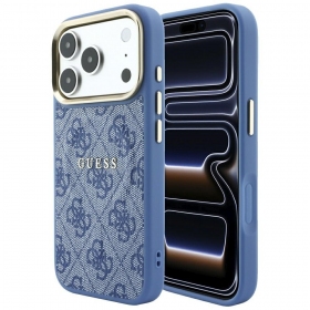 Apple iPhone 18 Pro hoesje - Guess PU Leather 4G Gold Frame Embossed MagSafe