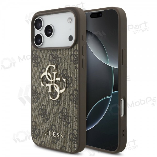 Apple iPhone 17 Pro Max hoesje - Guess PU 4G Metal Logo (bruin)