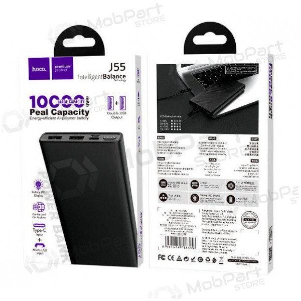 Externe batterij Power Bank Hoco J55 10000mAh (zwart)