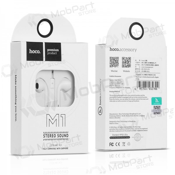 Handsfree HOCO M1 3,5mm (Wit)