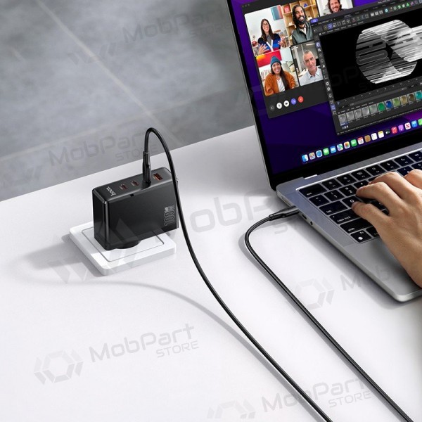 Telefoonoplader Hoco N85 100 W 3x USB-C + USB-A zwart