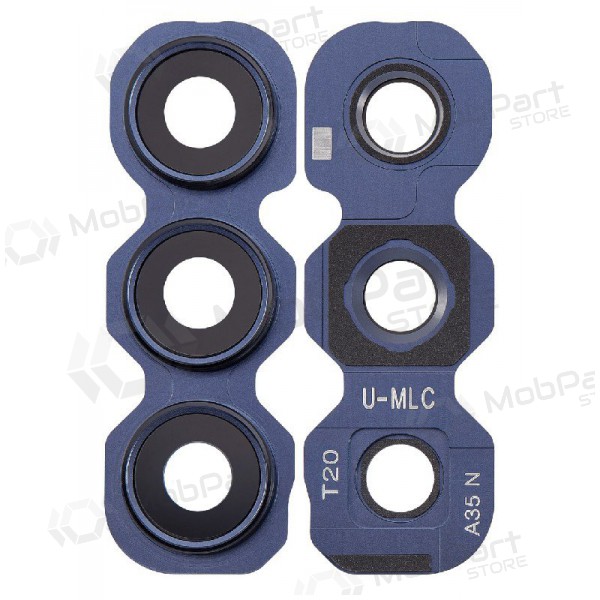 Samsung Galaxy A35 cameraglaasje (met frame) (donkerblauw)