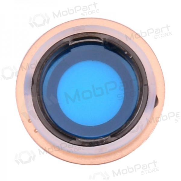 Apple iPhone 8 / SE 2020 / SE 2022 cameraglas (goud) (met frame)