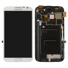 Samsung Galaxy Note 2 scherm (wit) (met frame) (origineel)
