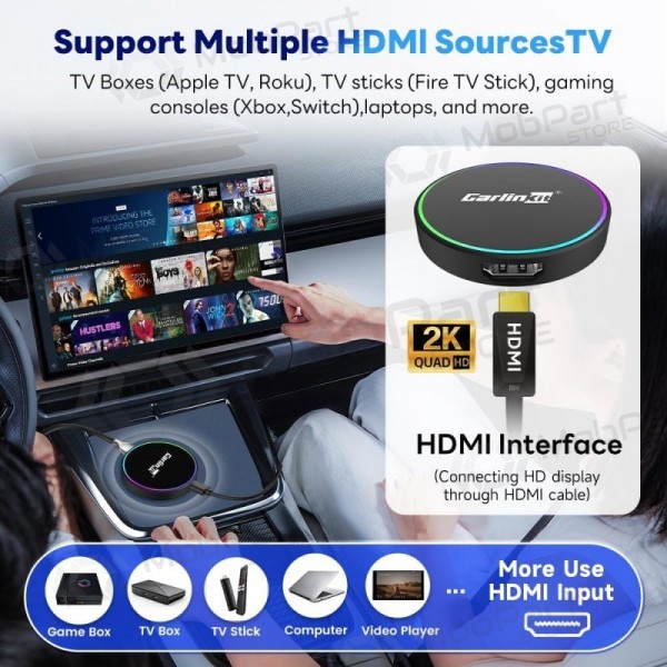 CarPlay adapter Carlinkit HD2CP Pro draadloze Android Auto zwart