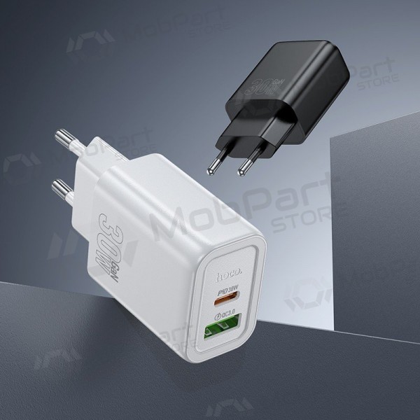Telefoonoplader Hoco N63 30 W GaN USB-C + USB-A zwart