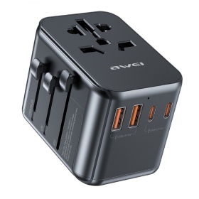 Universeel kelioninis lader Awei C-39 GaN 35W 2xUSB-A/3xUSB-C zwart