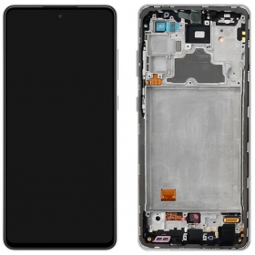 Samsung Galaxy A72 scherm (zwart) (met frame) (origineel)