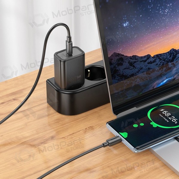 Telefoonoplader Hoco N62 GaN USB-C met USB-C kabel 1 m zwart